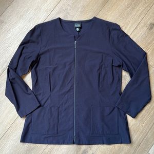Eileen fisher black zip up lightweight jacket with pockets